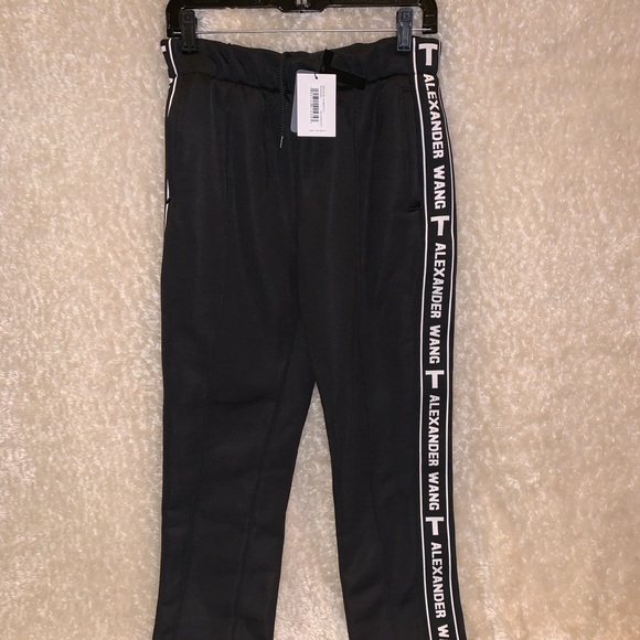 alexander wang logo track pants